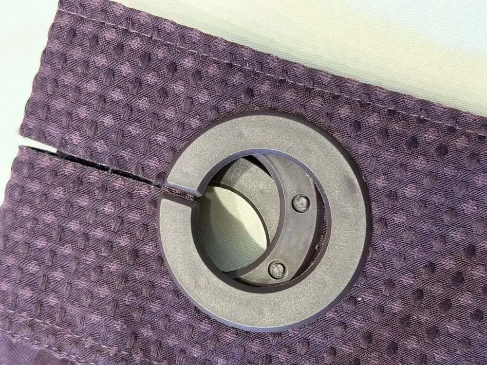 EUTXL Purple Waffle Weave Hookless Shower Curtain with Snap-In Liner